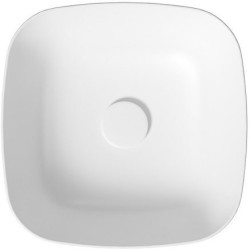 Elegancka umywalka nablatowa Larga 38x38 cm, biały mat + korek Gratis!