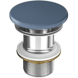 Ceramiczna umywalka nablatowa Larga kwadrat 38x38 cm, matowy niebieski + korek w zestawie