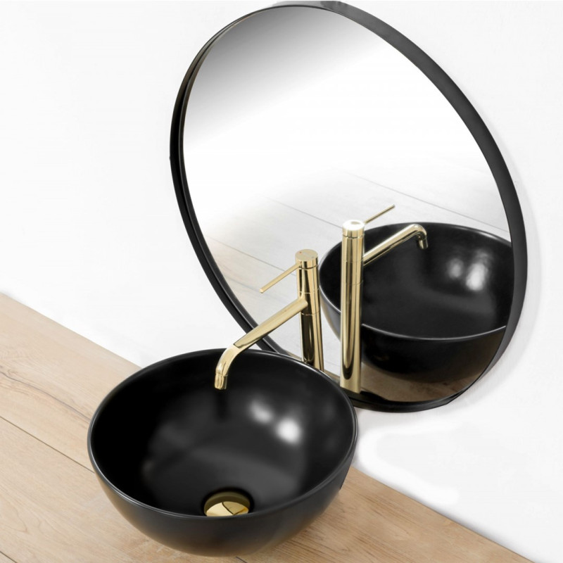 Elegancka Wysoka Bateria Łazienkowa Lugano w Złotym Wykończeniu