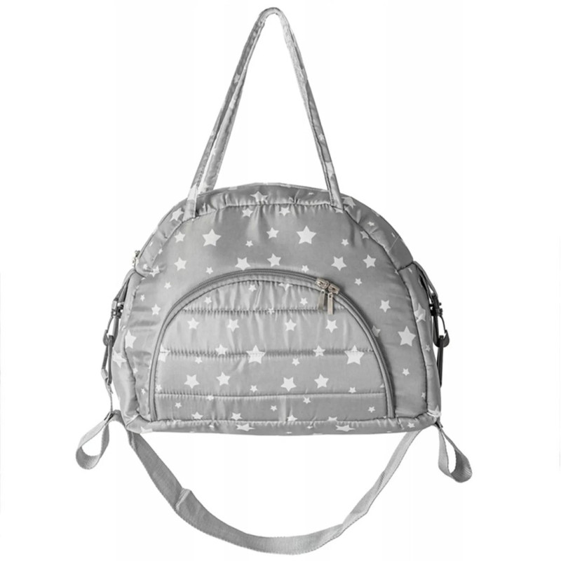 Stylowa Torba do Wózka w Kolorze Szarym z Motywem Gwiazdowym - Idealna na Każdy Spacer!