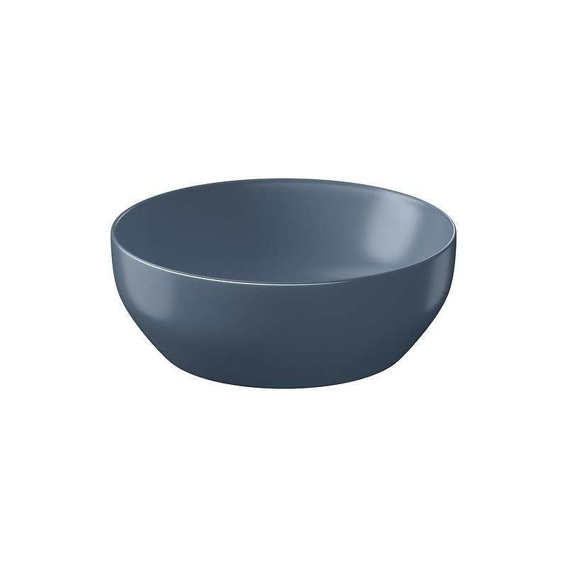 Elegancka niebieska umywalka ceramiczna Larga 40 cm z korkiem, matowe wykończenie