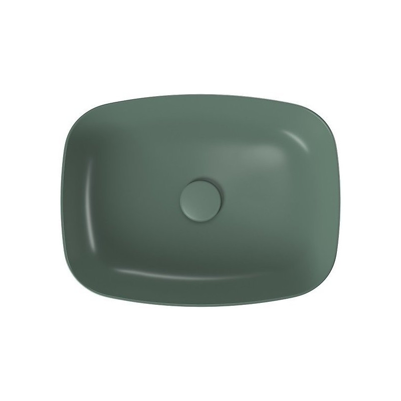 Ekskluzywna Umywalka Nablatowa Larga w Zielonym Macie, 50x38 cm + Korek