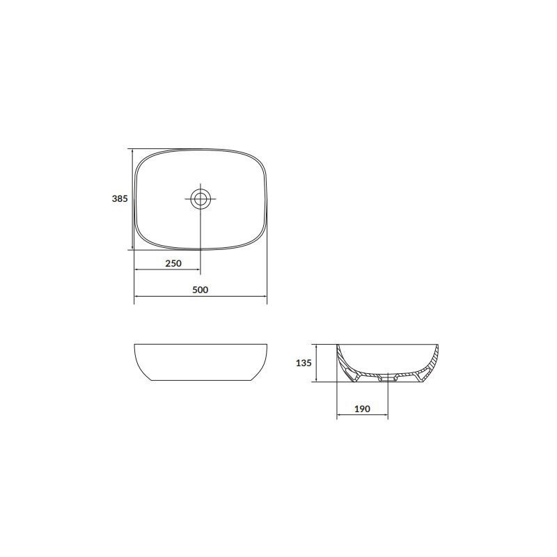 Umywalka nablatowa Larga 50x38 cm ceglasty mat z korkiem – wyjątkowy design!