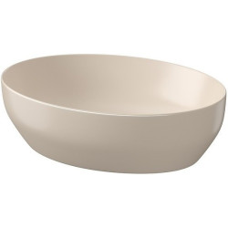 Elegancka umywalka nablatowa Larga Elipsa 50x38 cm beżowy mat - nowoczesny styl