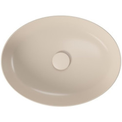 Elegancka umywalka nablatowa Larga Elipsa 50x38 cm beżowy mat - nowoczesny styl