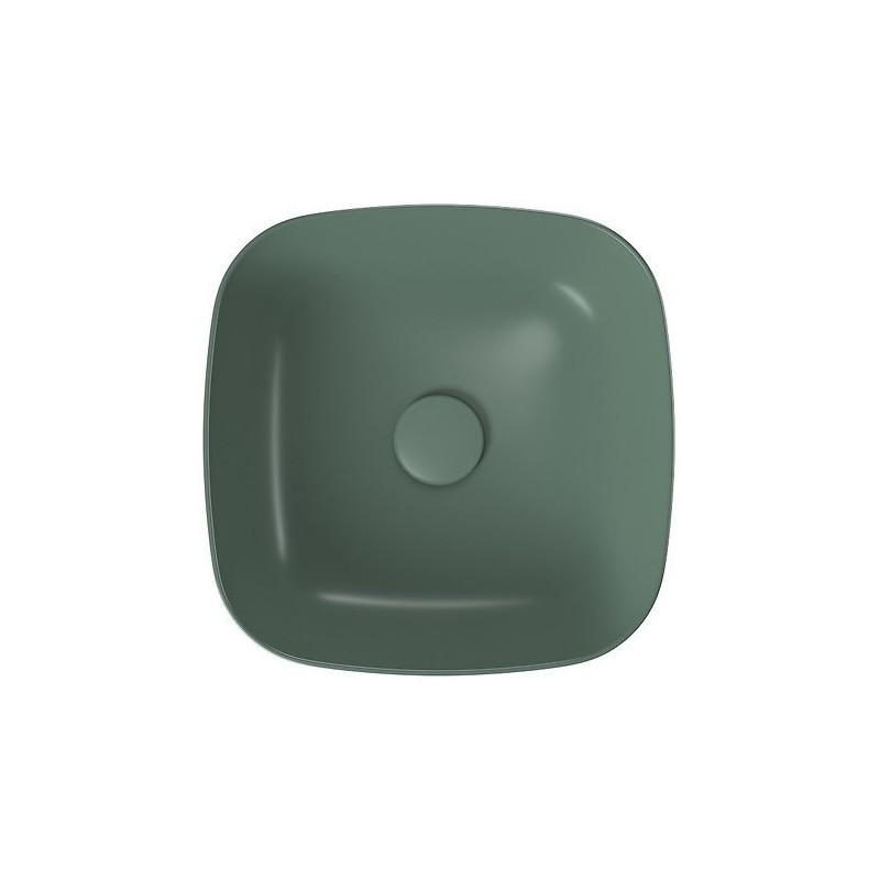 Zielona umywalka nablatowa Larga 38x38 cm - nowoczesny design dla Twojej łazienki