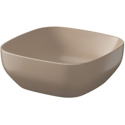 Stylowa Umywalka Nablatowa Larga 38x38 cm – Brązowy Mat Elegancji