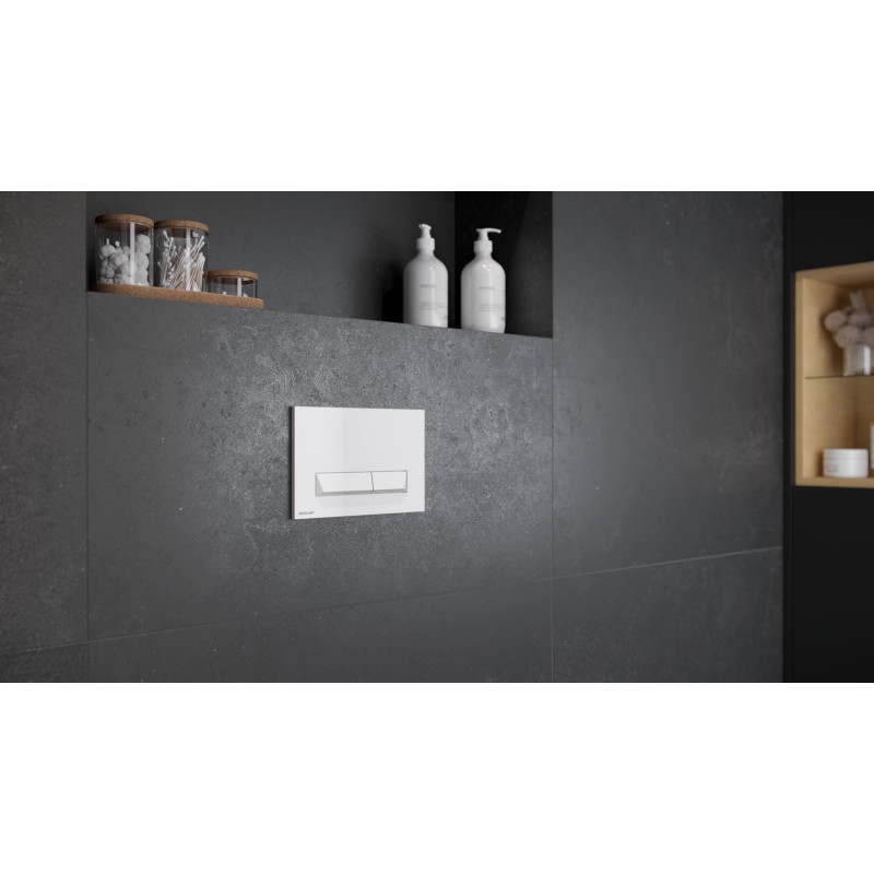 Platto przycisk spłukujący do stelaża podtynkowego WC Shiro 2.0, biały połysk