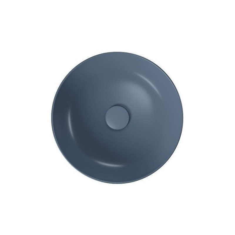 Elegancka Umywalka Nablatowa Larga 40 cm w Matowym Niebieskim Odcieniu