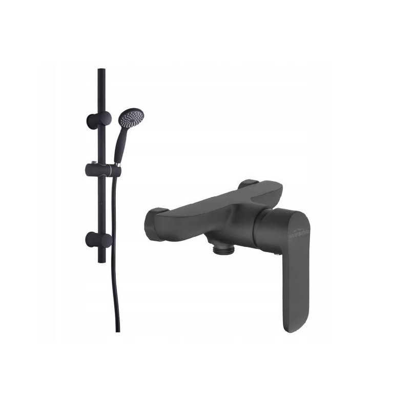 Zestaw Prysznicowy Invena Dark z Czarną Baterią - Elegancja w Twojej Łazience!