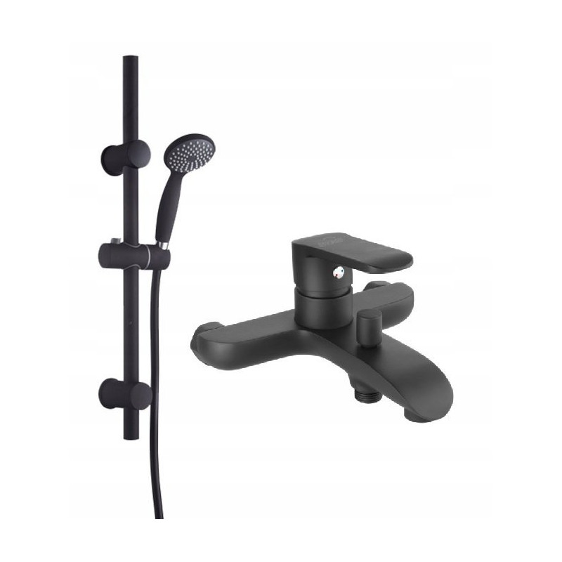 Stylowy Zestaw Prysznicowy INVENA DARK z Baterią Wannową - Elegancja w Czarnościach