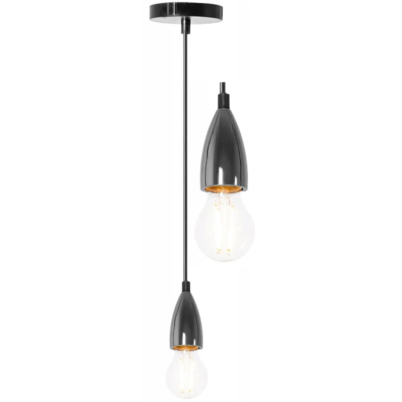 Elegancka Lampa sufitowa APP357-1CP - Nowoczesny Czarny Chrom