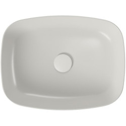 Elegancka umywalka nablatowa Larga 50x38 cm w jasnoszarym macie + korek w zestawie