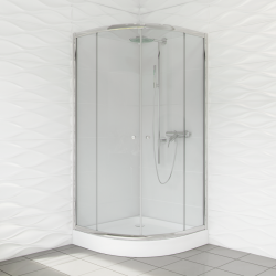 Elegancka kabina prysznicowa Duso 90cm transparentna półokrągła - nowoczesny design