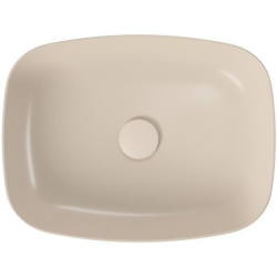 Elegancka umywalka Larga 50x38 cm beżowa matowa - idealna do nowoczesnej łazienki