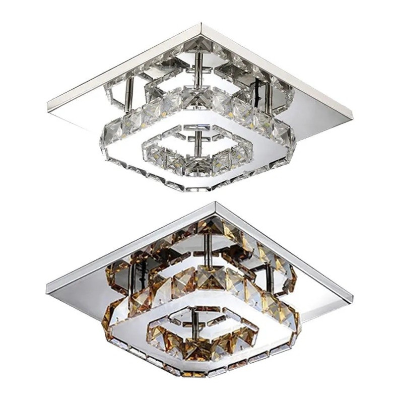 Elegancka Lampa Kryształowa Kwadratowa z Regulacją Światła Neutralnego APP406-C