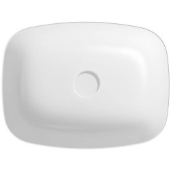 Elegancka umywalka ceramiczna Larga 50x38 cm biała z korkiem, styl i funkcjonalność