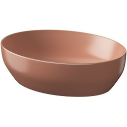 Zachwycająca umywalka Larga elipsa 50x38 cm w eleganckim ceglastym macie!