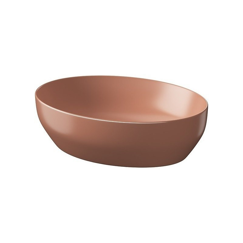 Zachwycająca umywalka Larga elipsa 50x38 cm w eleganckim ceglastym macie!