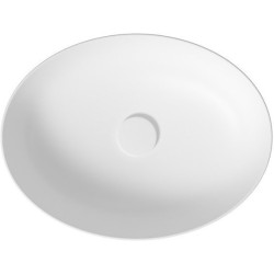 Ekskluzywna Umywalka Nablatowa Larga Elipsa 50x38 cm Biały Mat + Korek Gratis