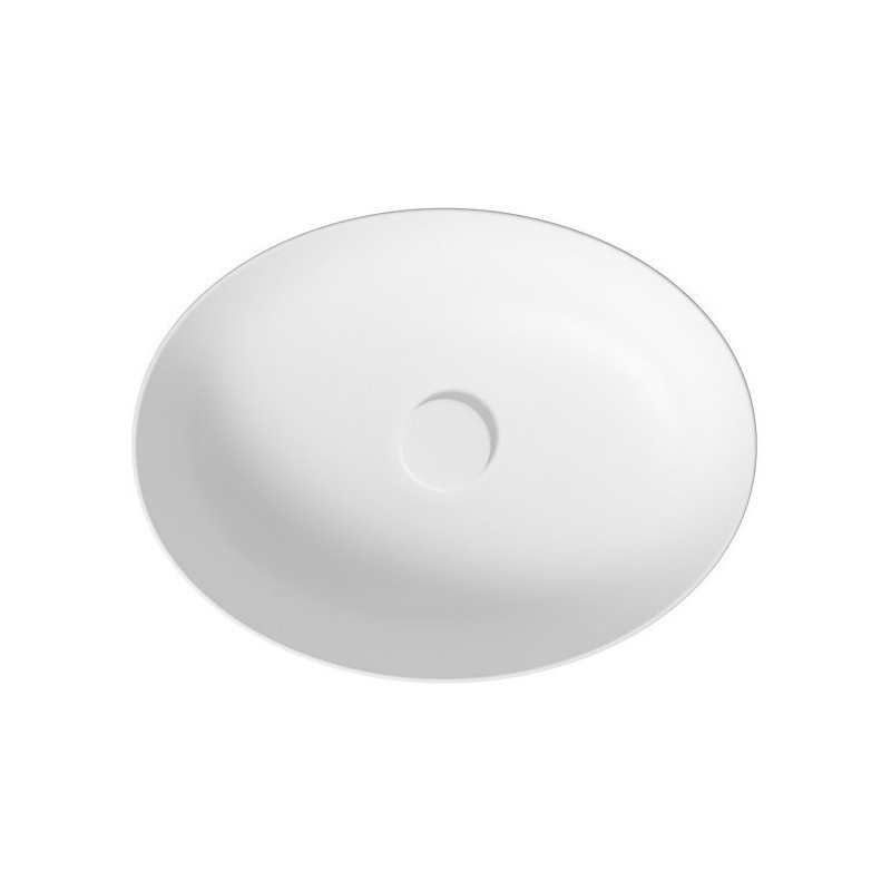 Ekskluzywna Umywalka Nablatowa Larga Elipsa 50x38 cm Biały Mat + Korek Gratis