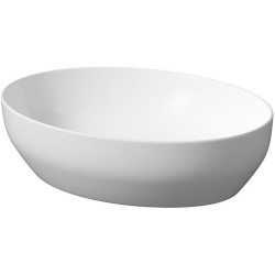 Ekskluzywna Umywalka Nablatowa Larga Elipsa 50x38 cm Biały Mat + Korek Gratis