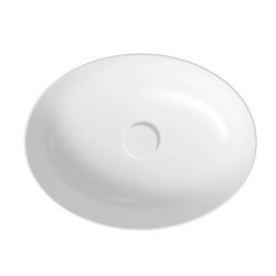 Elegancka Umywalka Nablatowa Larga Elipsa 50x38 cm Biała z Korkiem