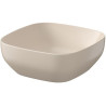 Ceramiczna umywalka nablatowa Larga 38x38 cm w beżowym macie - elegancja i styl łazienki!