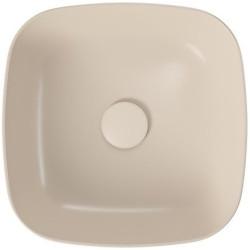 Ceramiczna umywalka nablatowa Larga 38x38 cm w beżowym macie - elegancja i styl łazienki!