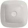 Ceramiczna umywalka nablatowa Larga 38x38 cm, jasnoszary mat z korkiem - Elegancja i styl!