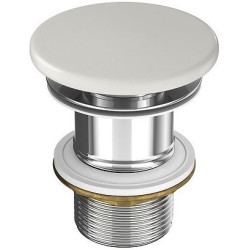 Ceramiczna umywalka nablatowa Larga 38x38 cm, jasnoszary mat z korkiem - Elegancja i styl!