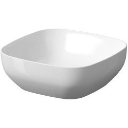 Elegancka Umywalka Nablatowa Larga 38x38 cm z Białej Ceramiki + Korek w Zestawie