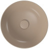 Ceramiczna umywalka nablatowa Larga 40cm, okrągła, brązowy mat z korkiem - Styl i Elegancja