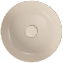 Elegancka Umywalka Larga 40cm Beżowy Mat z Korkiem - Styl i Funkcjonalność!