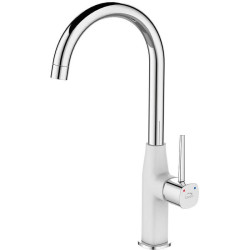 Nowoczesna Bateria Zlewozmywakowa POLA "U" Biała - Model BAP 668D, Elegancja i Styl!