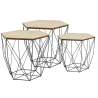 Nowoczesny Zestaw Trzech Metalowych Stolików SG1910-77 - Styl i Funkcjonalność w Jednym