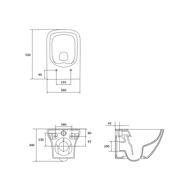 Zawieszana Miska WC LARGA SQUARE CLEAN ON BOX - Styl i Higiena bez Kompromisów