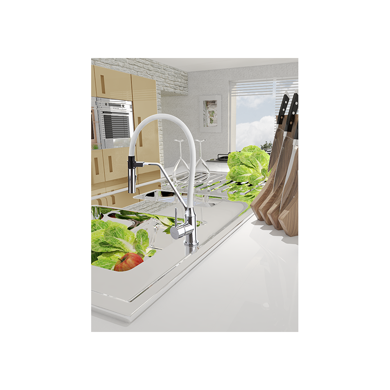 Stylowa Bateria zlewozmywakowa Magnetic Terra - Elegancja Bieli na Lata!