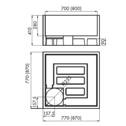 Ergonomiczny nośnik brodzika 80x80, głębokość do 28cm - solidne rozwiązanie dla każdej łazienki!