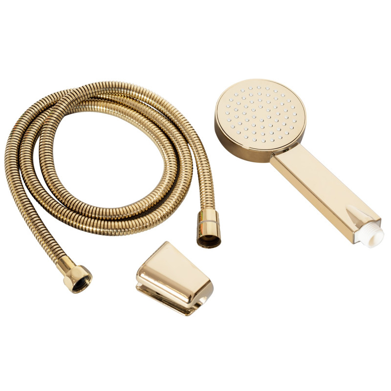 Zestaw Prysznicowy Luksusowy GOLD: Główka, Wąż, Uchwyt