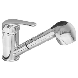 Chromowana Rosso Bateria z Wyciąganą Wylewką - Nowoczesne Ułatwienie dla Twojej Kuchni