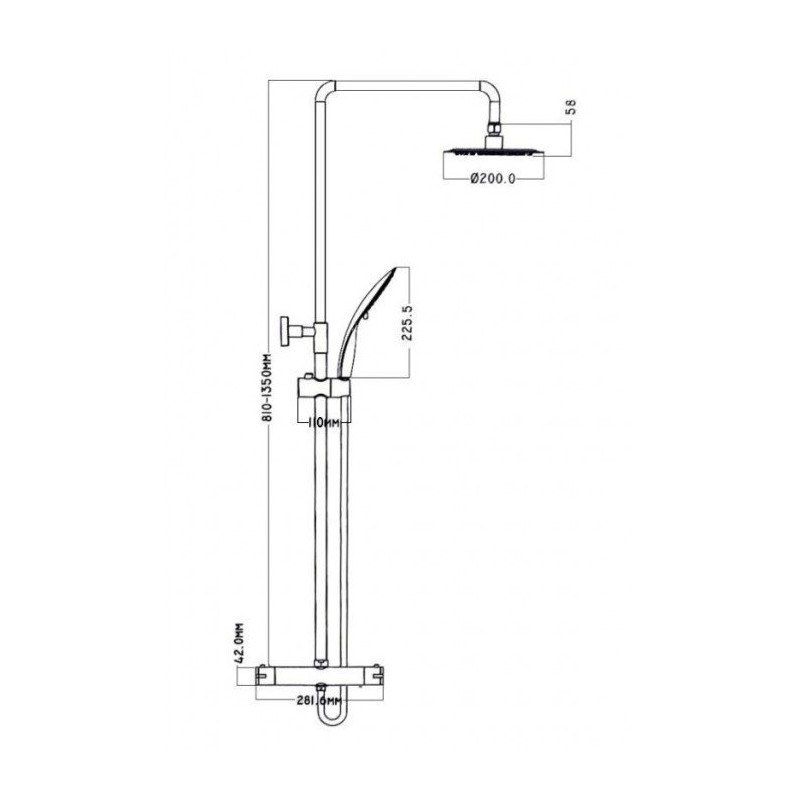 Fino Lux Chrom z Termostatem: Kolumna Natryskowa z 3 Trybami i Regulowaną Wysokością