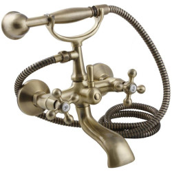 Kuchinox Stilo bateria wannowa ścienna mosiądz antyczny