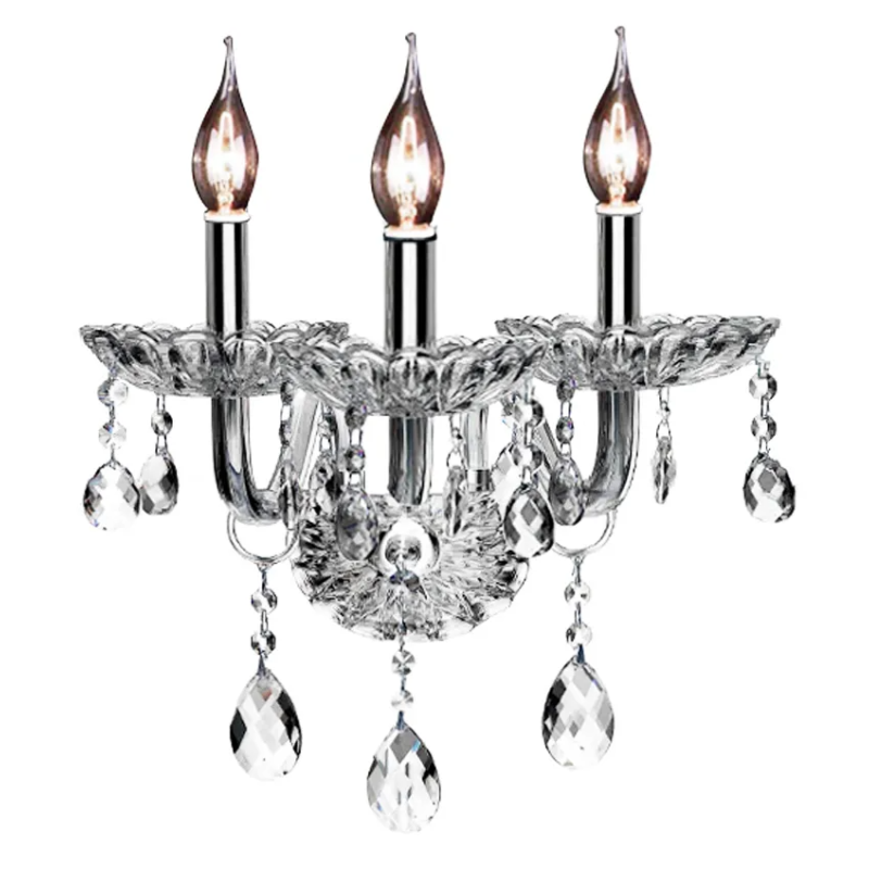 Elegancki Kinkiet Kryształowy 3-Ramienny – Blask Luksusu w Każdym Wnętrzu