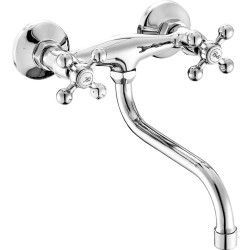 STILO CHROM - Elegancka bateria ścienna z ruchomą wylewką dla idealnej kuchni