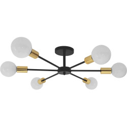 Elegancka Lampa APP501-6C w Kolorze Czarnym ze Złotymi Akcentami