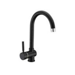 Laveo Lete bateria zlewozmywakowa stojąca czarny granit