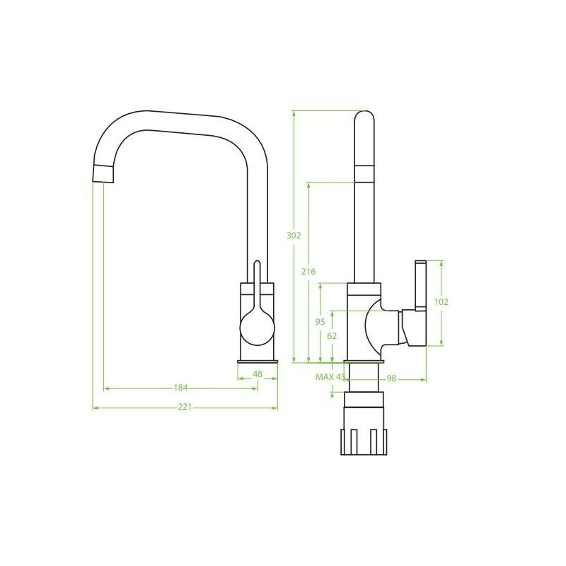 LENA BKU 065D Chromowana Bateria z Ruchomą Wylewką - Wydajność i Styl na Lata!