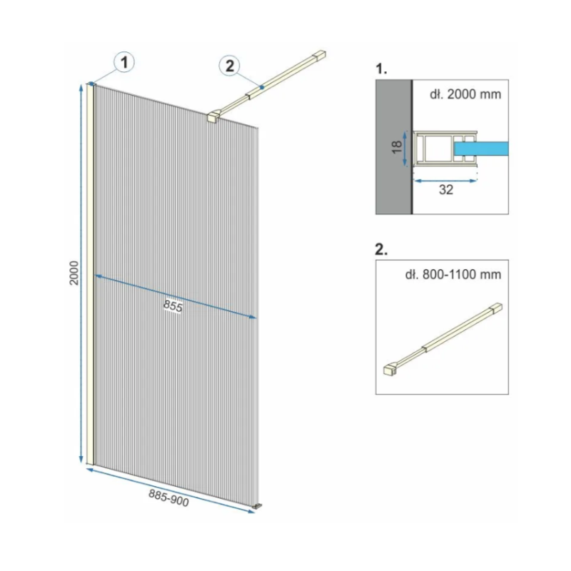 Elegancka Ścianka Prysznicowa AERO INTIMO BLACK 120 cm - Styl i Funkcjonalność