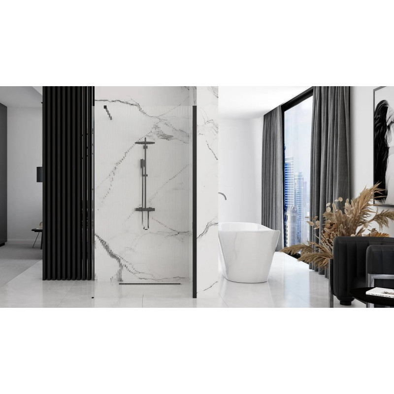 Elegancka Ścianka Prysznicowa AERO INTIMO BLACK 120 cm - Styl i Funkcjonalność